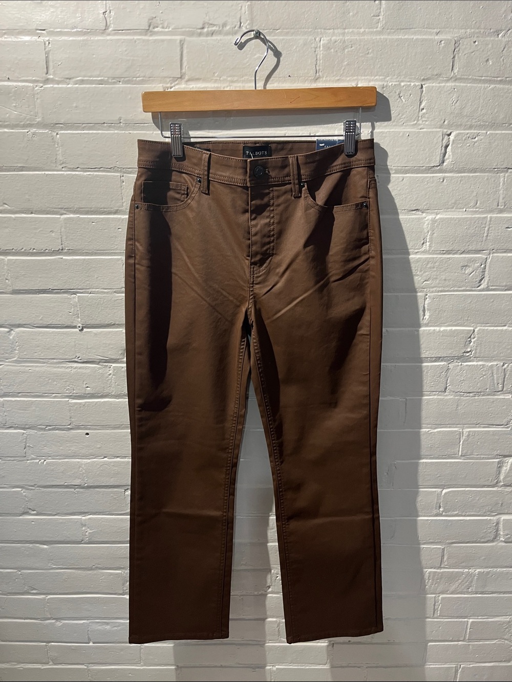 Talbots Brown Straight-Leg Wax Jeans for Women